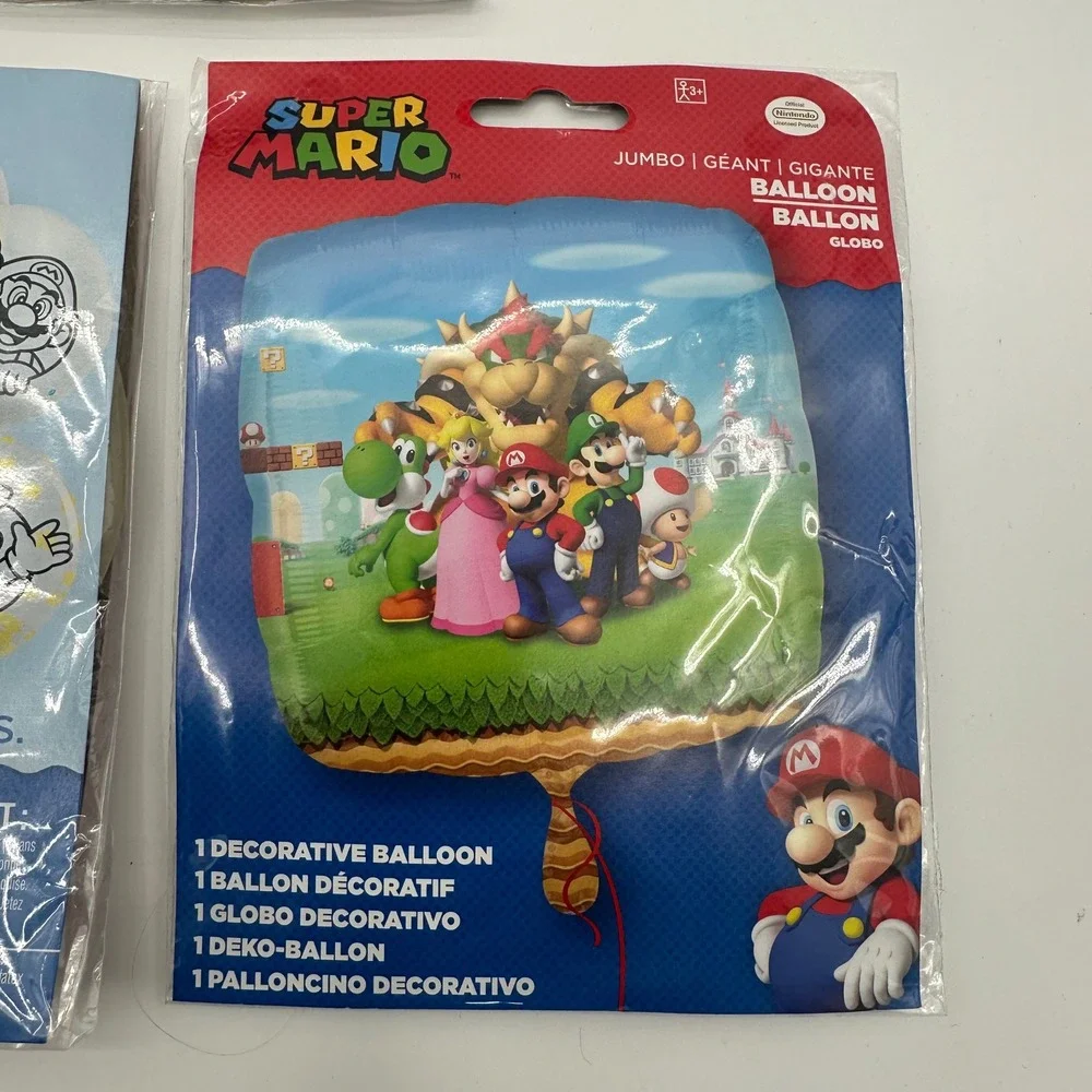 Lot 16 Super Mario Balloon Party Pack Sets Jumbo Bouquet Latex Confetti Nintendo